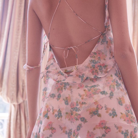 For Love & Lemons Eden Slip in Garden - Picture 3 of 7